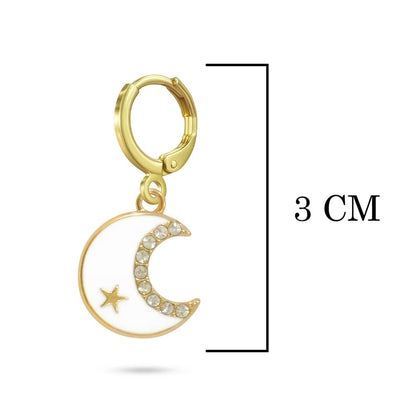 White Moon Earrings