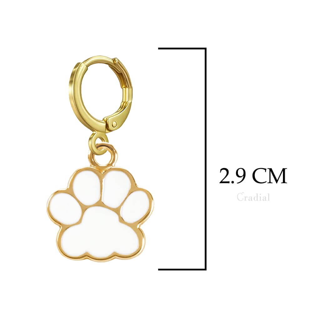 White Paw Earrings