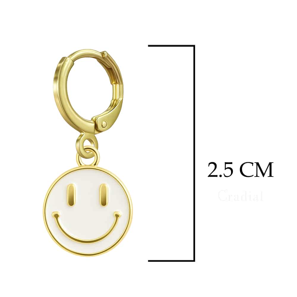 White Smiley Earrings