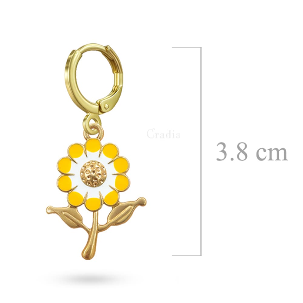 Yellow Flower Big Earrings