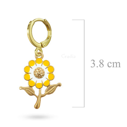 Yellow Flower Big Earrings
