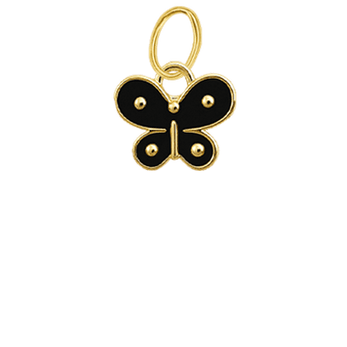 Tiny Black Butterfly Charm
