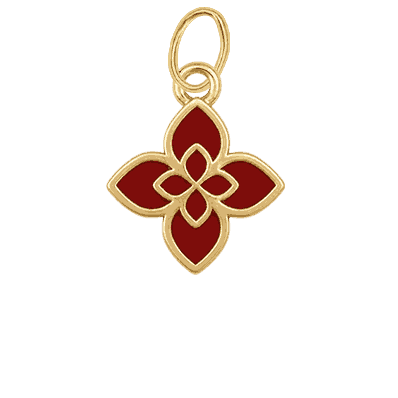 Red Quatrefoil Charm