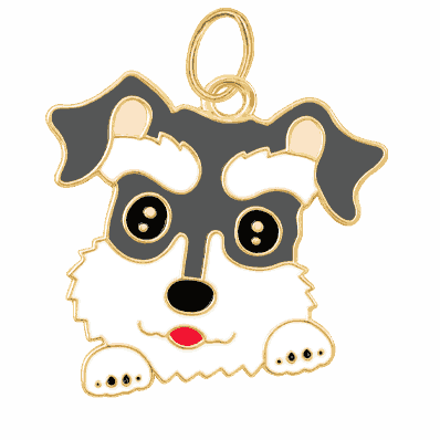Grey Dog Charm
