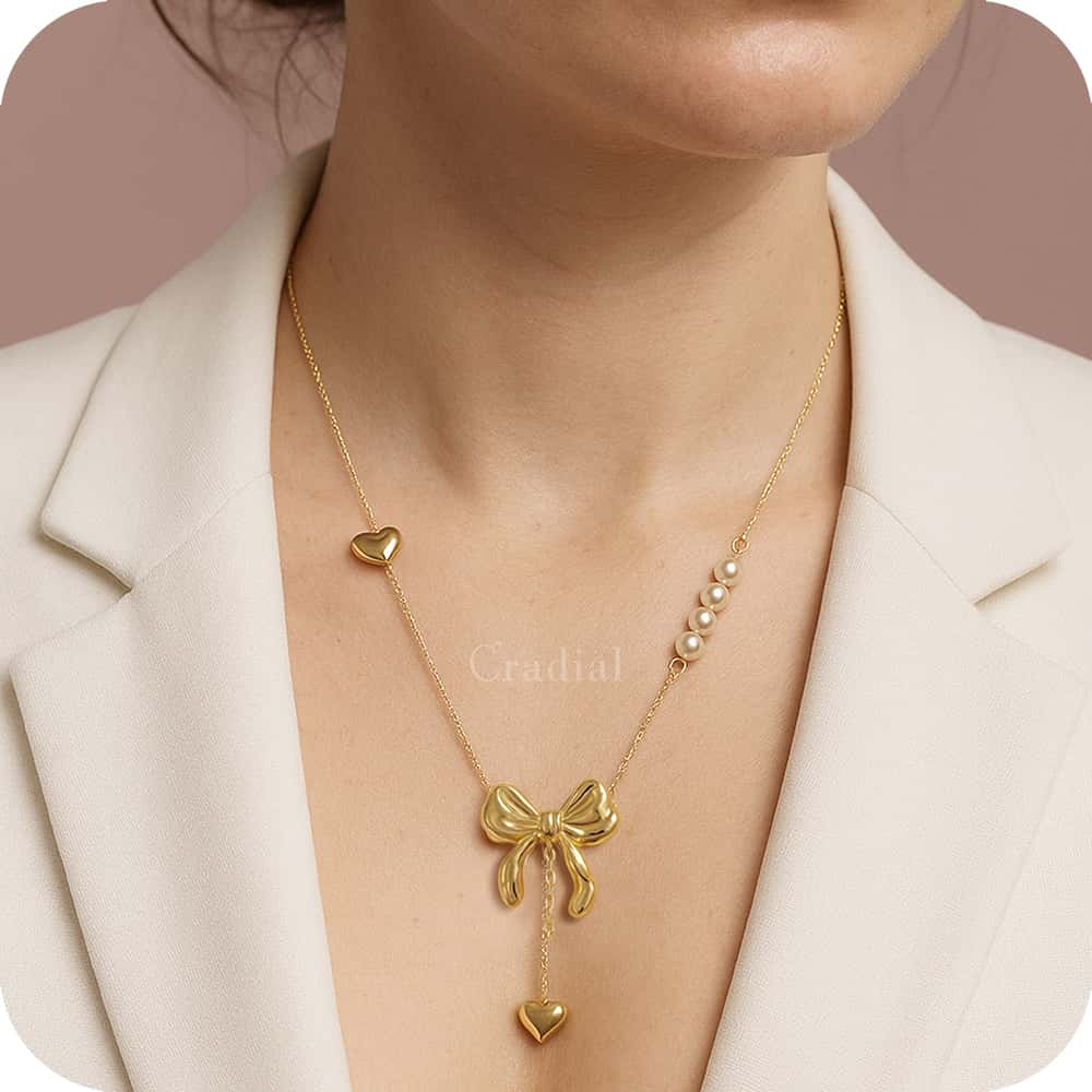 Bow & Heart Necklace