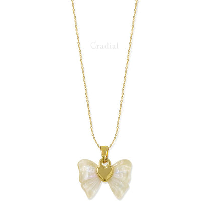 White Bow Necklace