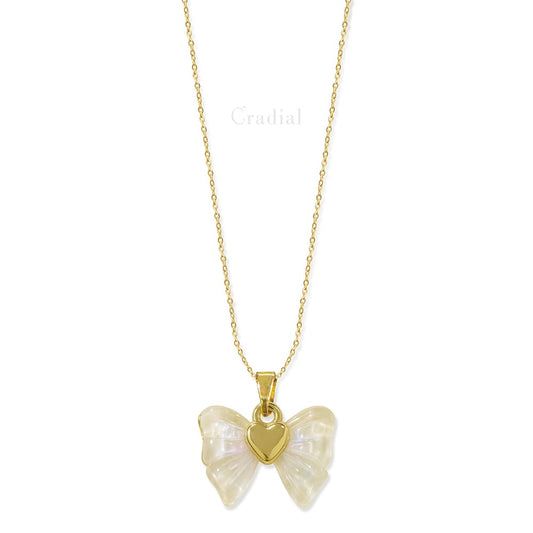 White Bow Necklace