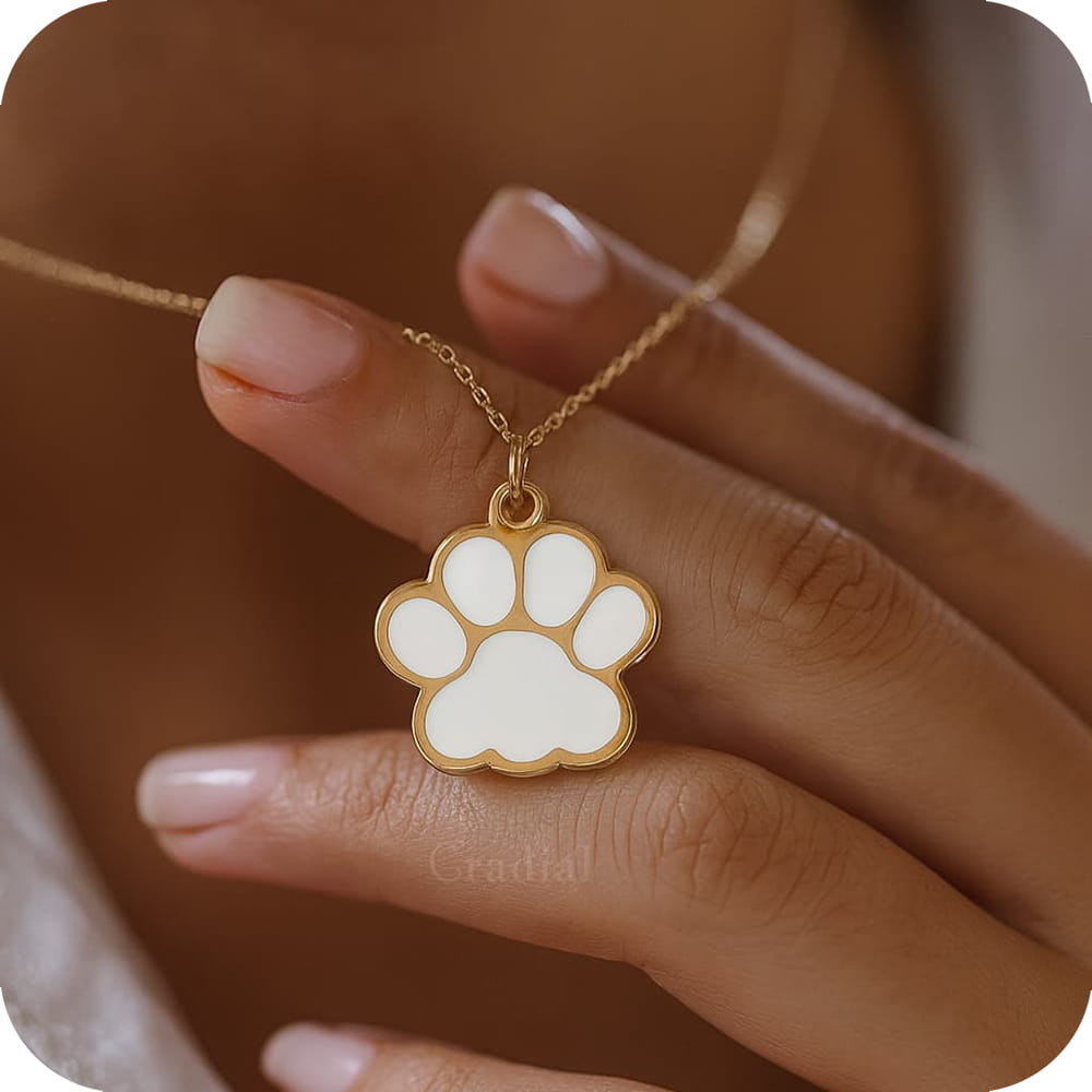 White Paw Necklace