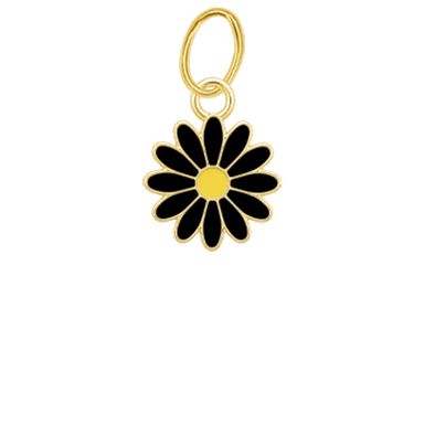 Tiny Black Daisy Charm