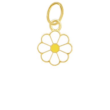 Tiny White Flower Charm