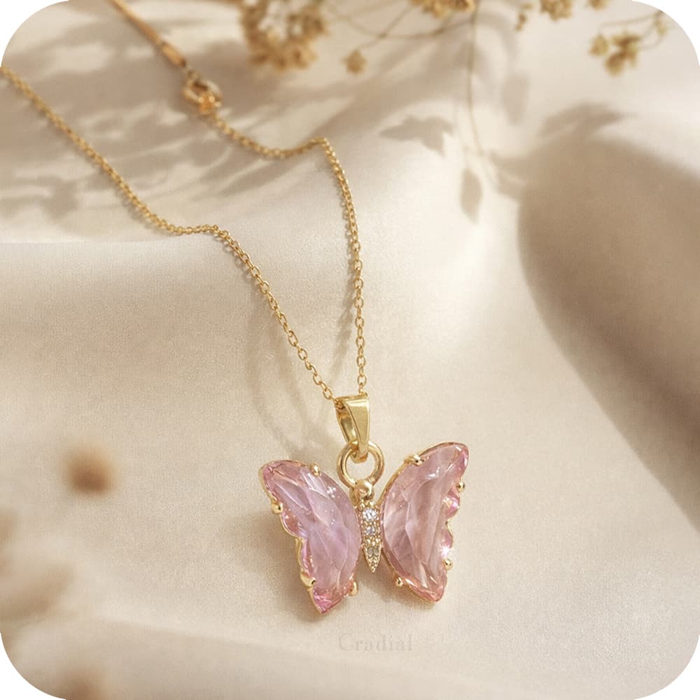 Purple Crystwing Necklace