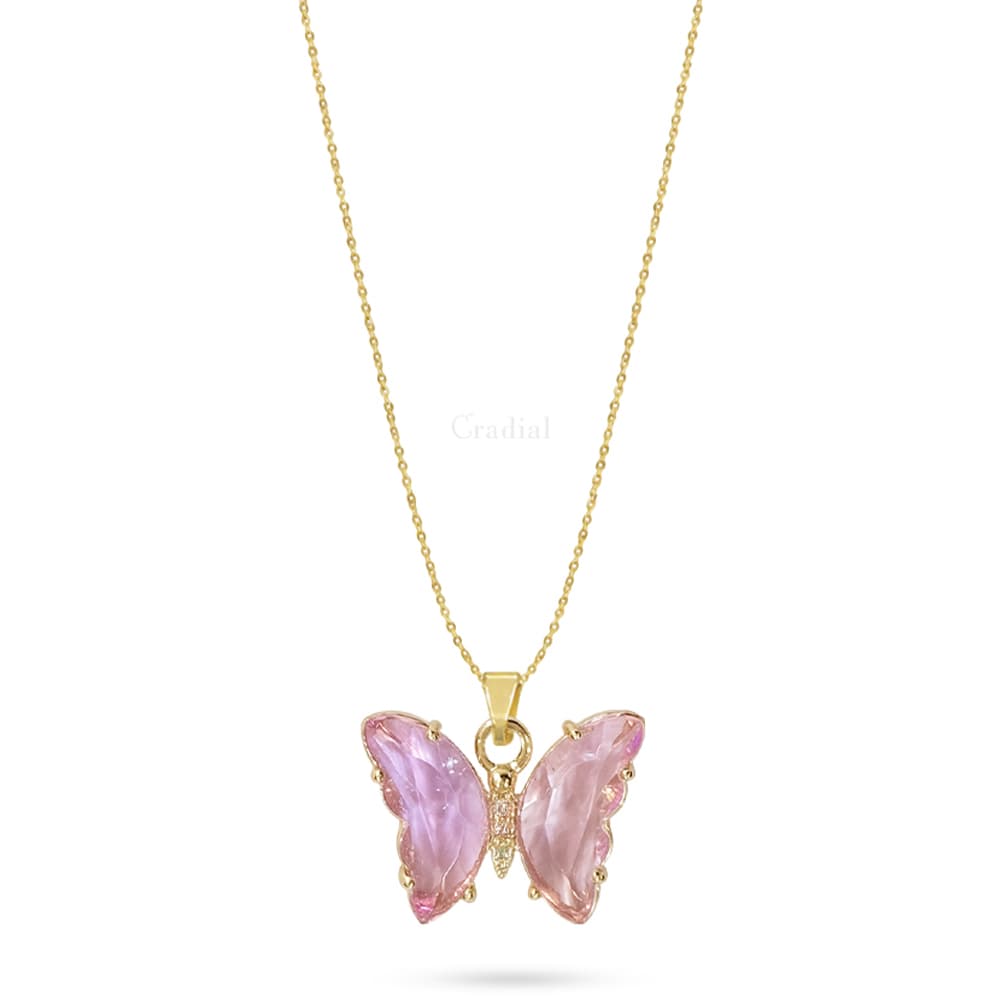 Purple Crystwing Necklace