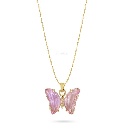 Purple Crystwing Necklace